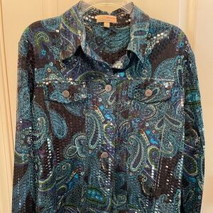 Paisley sequins crop jacket